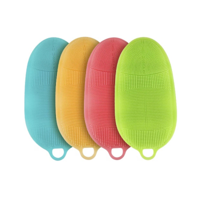 Factory direct selling super soft Silicone Scrubber Shower Body Scrub Brush Set Bath Sponge massage shower silicone brush